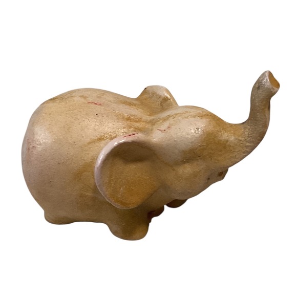 Vintage Elephant Figurine Ceramic Collectible Animal Decor Trunk Up Lucky Charm - Picture 1 of 11